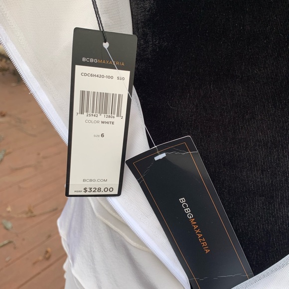 NWT BCBG white ruffle dress - Picture 6 of 9